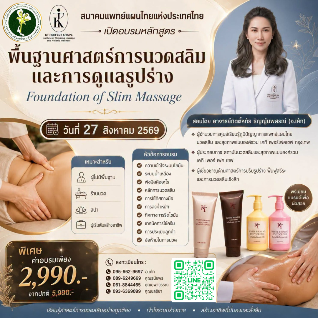 พื้นฐานศาสตร์การนวดสลิมและการดูแลรูปร่าง